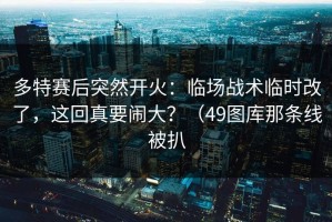 多特赛后突然开火：临场战术临时改了，这回真要闹大？（49图库那条线被扒